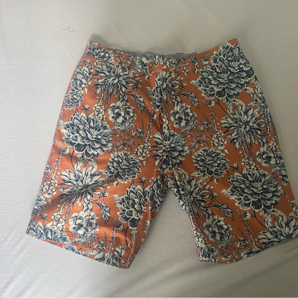 Floral Orange and White Shorts
